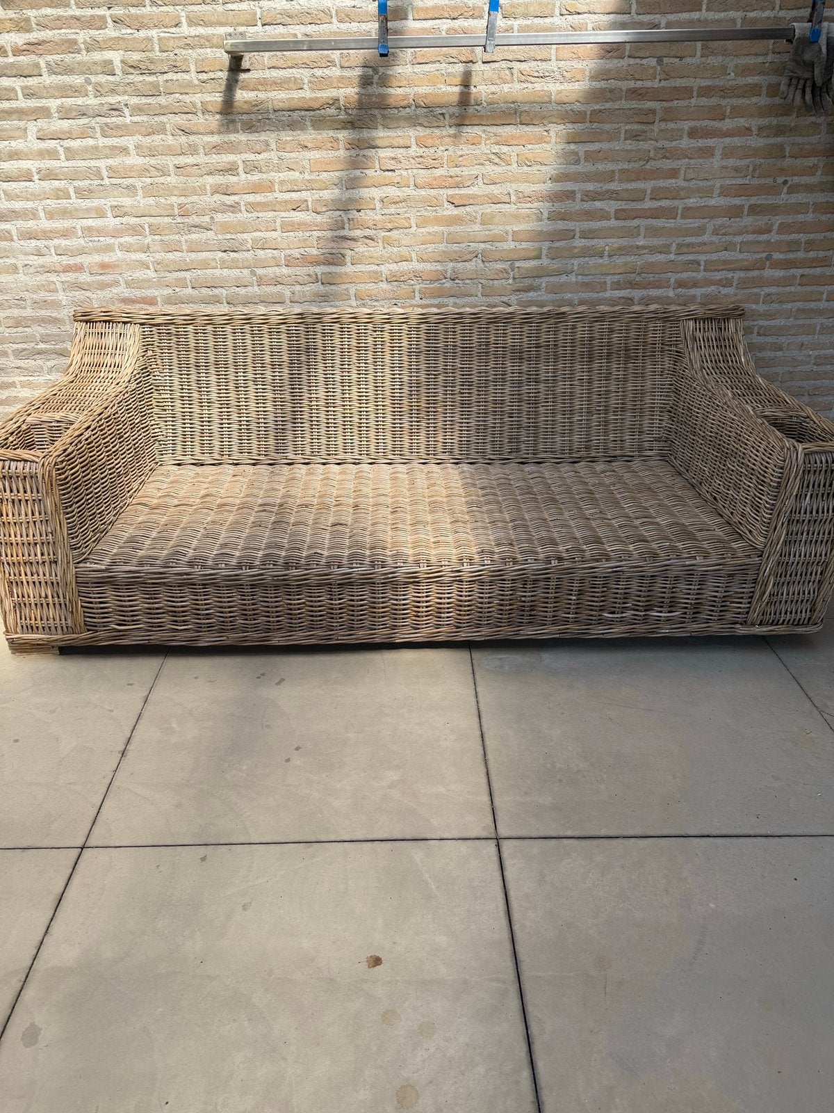 Riviera maison rotan bank, Tuin en Terras, Tuinbanken, Ophalen, Zo goed als nieuw, Rotan