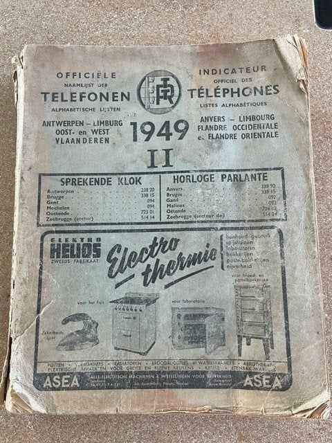 UNIEK TELEFOONBOEK 1949(RTT) Regio Antwerpen en Vlaanderen, Ophalen of Verzenden