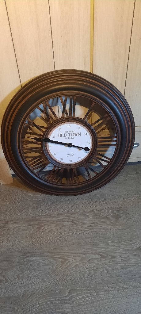 Wandklok, Huis en Inrichting, Ophalen, Wandklok, Bruin, Landelijk