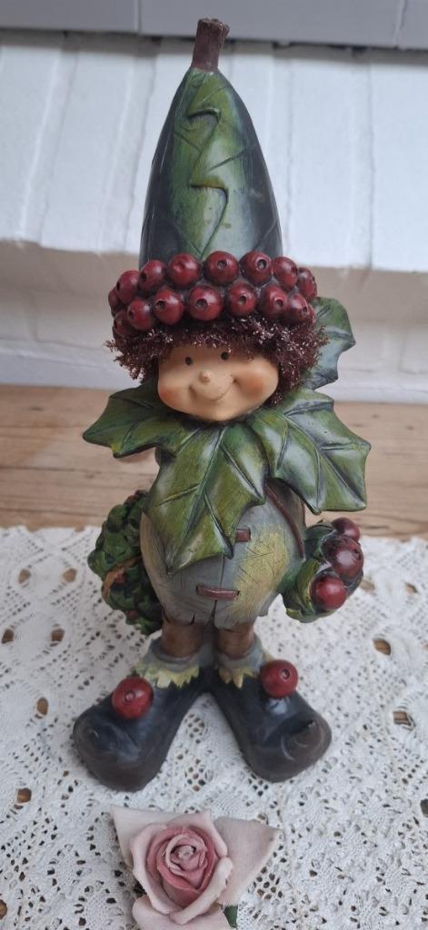 KERST beeld / pop , kerstkrans, bladeren, bessen, 29 cm, Divers, Noël, -, Utilisé, -, -