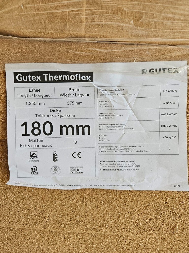 Gutex Thermoflex isolatie houtwol, Doe-het-zelf en Bouw, Ophalen, Overige materialen, 12 cm of meer, Nieuw