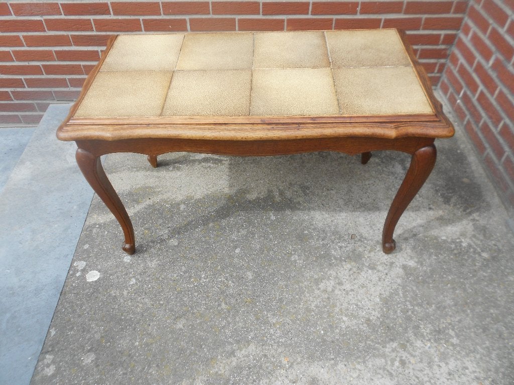 table de salon avec carrelages L 90 cm L 49 cm H 54 cm, Enlèvement, Comme neuf, Chêne