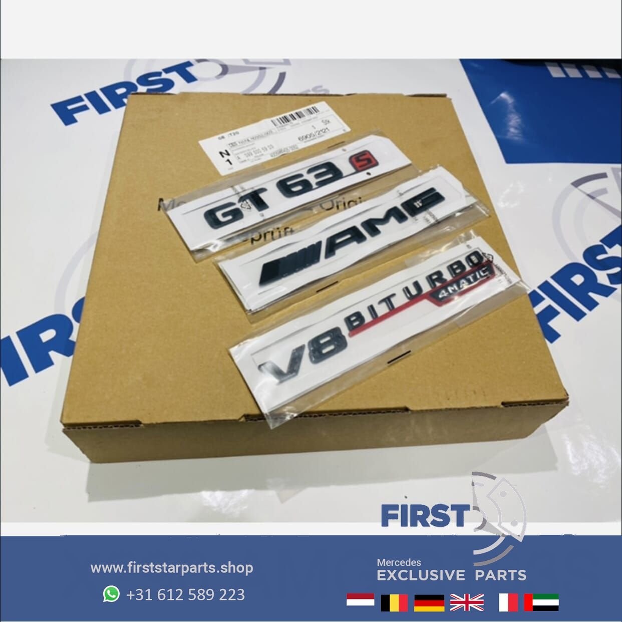 X290 W290 GT63S BITURBO 4MATIC AMG LOGO SET ZWART EMBLEMEN M, Utilisé, -, -, Enlèvement ou Envoi
