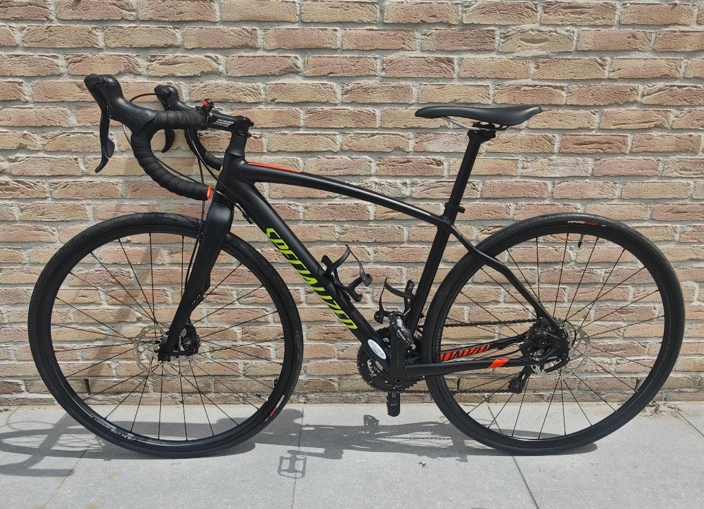 Specialized Diverge A1 fiets, frame: 49, zwart + schoenen, Fietsen en Brommers, Aluminium, 49 tot 53 cm, 15 tot 20 versnellingen