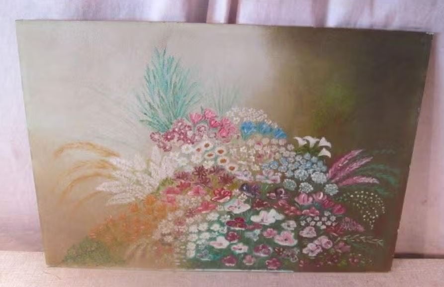 Mooi Geschilderd Werk - Bloemenpracht - Gesigneerd, Antiquités & Art, Enlèvement ou Envoi, Peinture à l'huile, Panneau, Peint à la main
