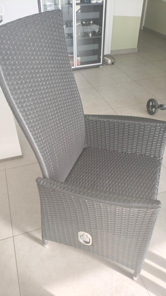 4 stuks zgan wicker verstelbare relaxfauteuils Bois le Duc, Tuin en Terras, Ophalen, Wicker, Stoel