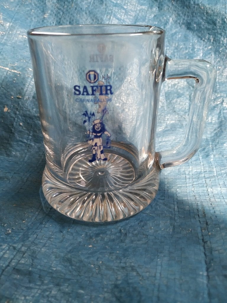speciaal bierglas met handvat safir, 2 soorten uit te kiezen, Verzamelen, Ophalen of Verzenden, Bierglas