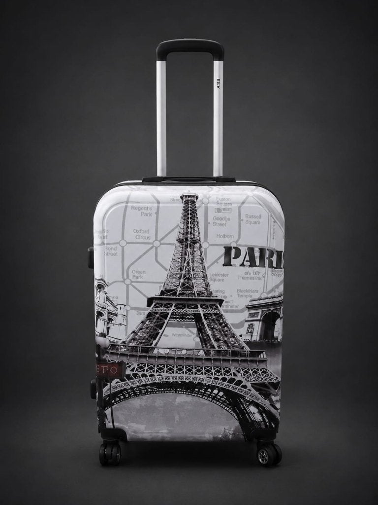 Grande valise trolley de voyage à coque rigide imprimée., Enlèvement, Neuf, Plastique dur, Roulettes