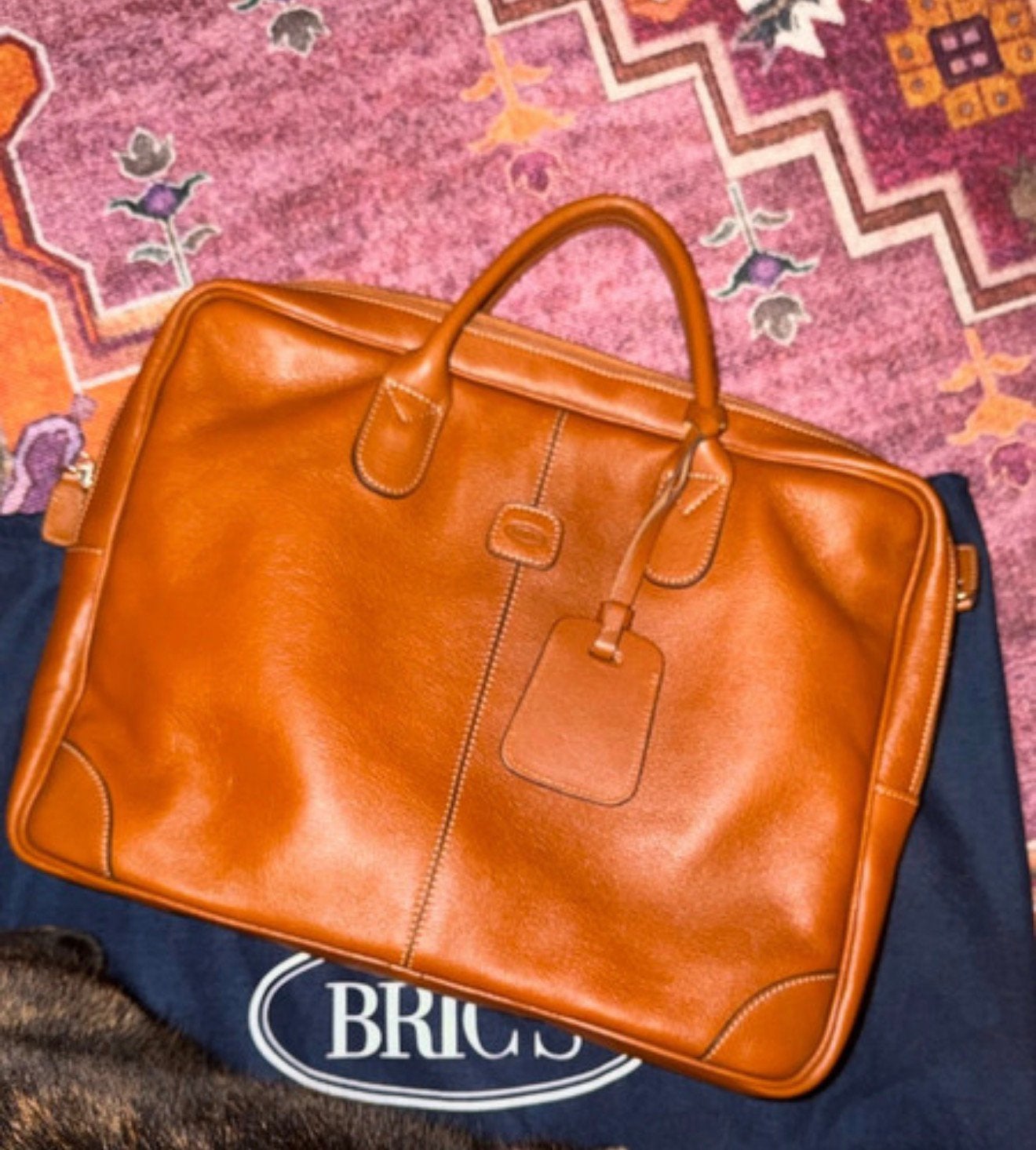 Sac affaires pour ordinateur portable BRIC'S Tuscan en cuir, Enlèvement, Comme neuf, Brun