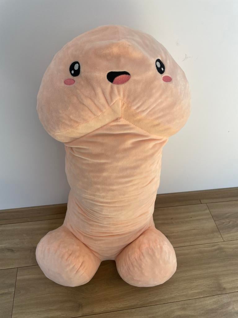 Piemel penis knuffel slaapkussen extra zacht 75cm, Ophalen, Gebruikt, Overige typen, Middelgroot (20 tot 80 cm)