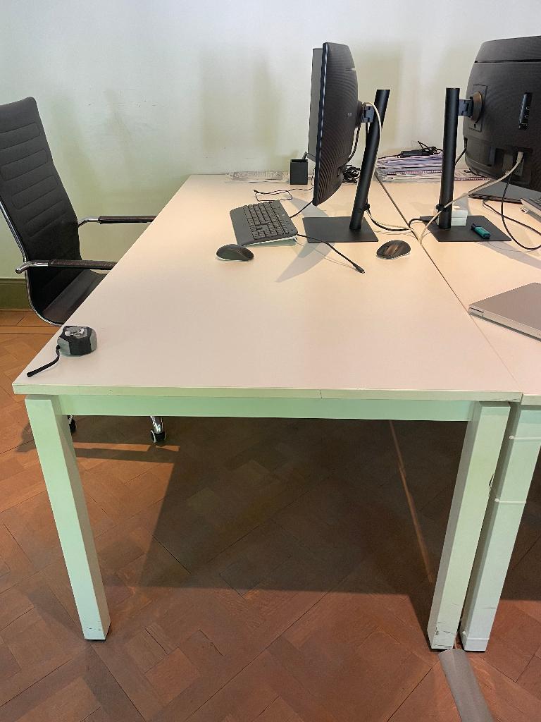 witte bureautafel (4stuks), Huis en Inrichting, Bureaus, Ophalen, Gebruikt, Overige merken, Klassiek