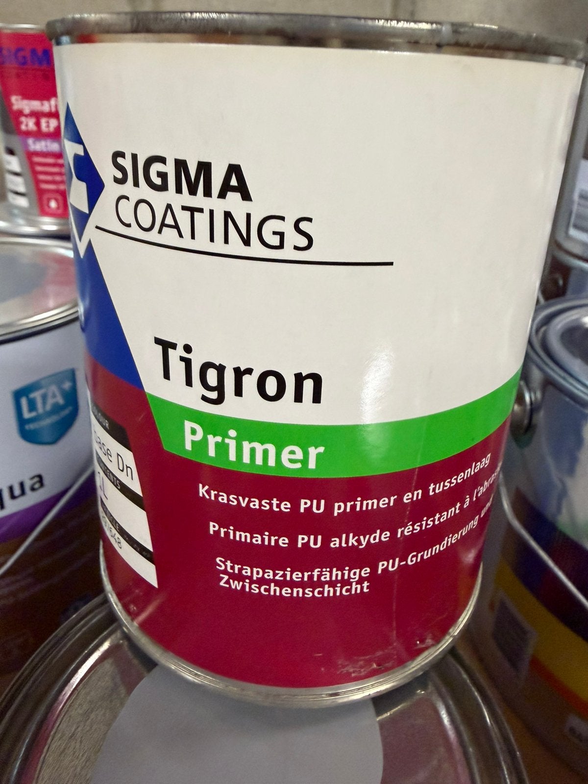 Sigma Tigron donkergrijze primer/grondlak 1liter, Doe-het-zelf en Bouw, Ophalen of Verzenden, Nieuw, Grijs, Lak