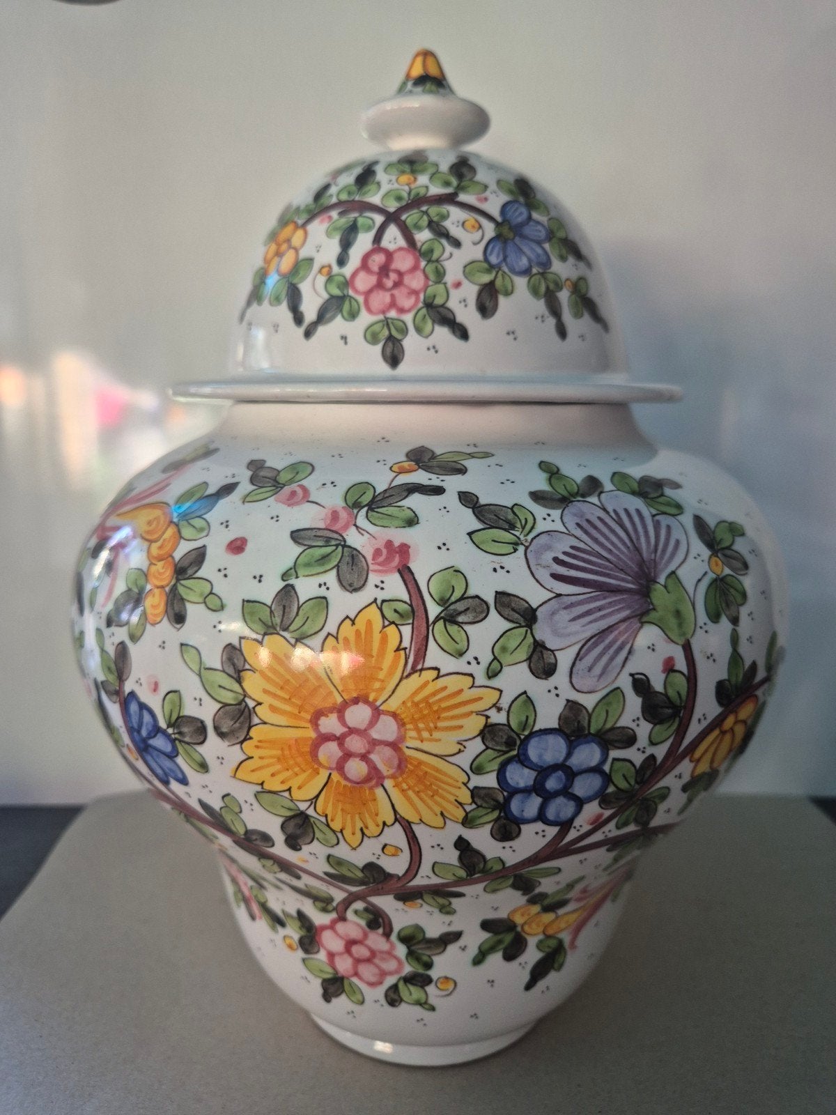 Grote vintage Deruta majolica dekselpot / gemberpot – Handbe, Antiek en Kunst, Ophalen of Verzenden