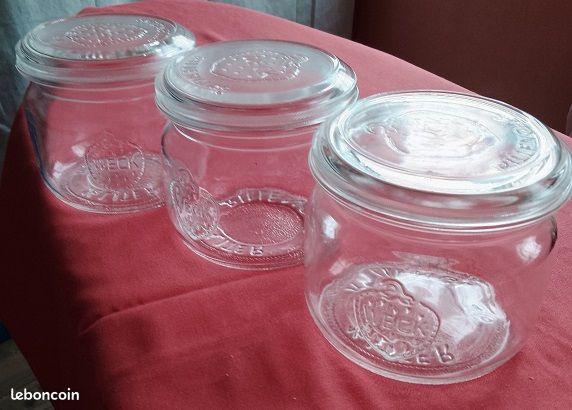 Set van 38 oude WECK-potten met TBE-deksels, Ophalen, Zo goed als nieuw, Glas, Kom(men)