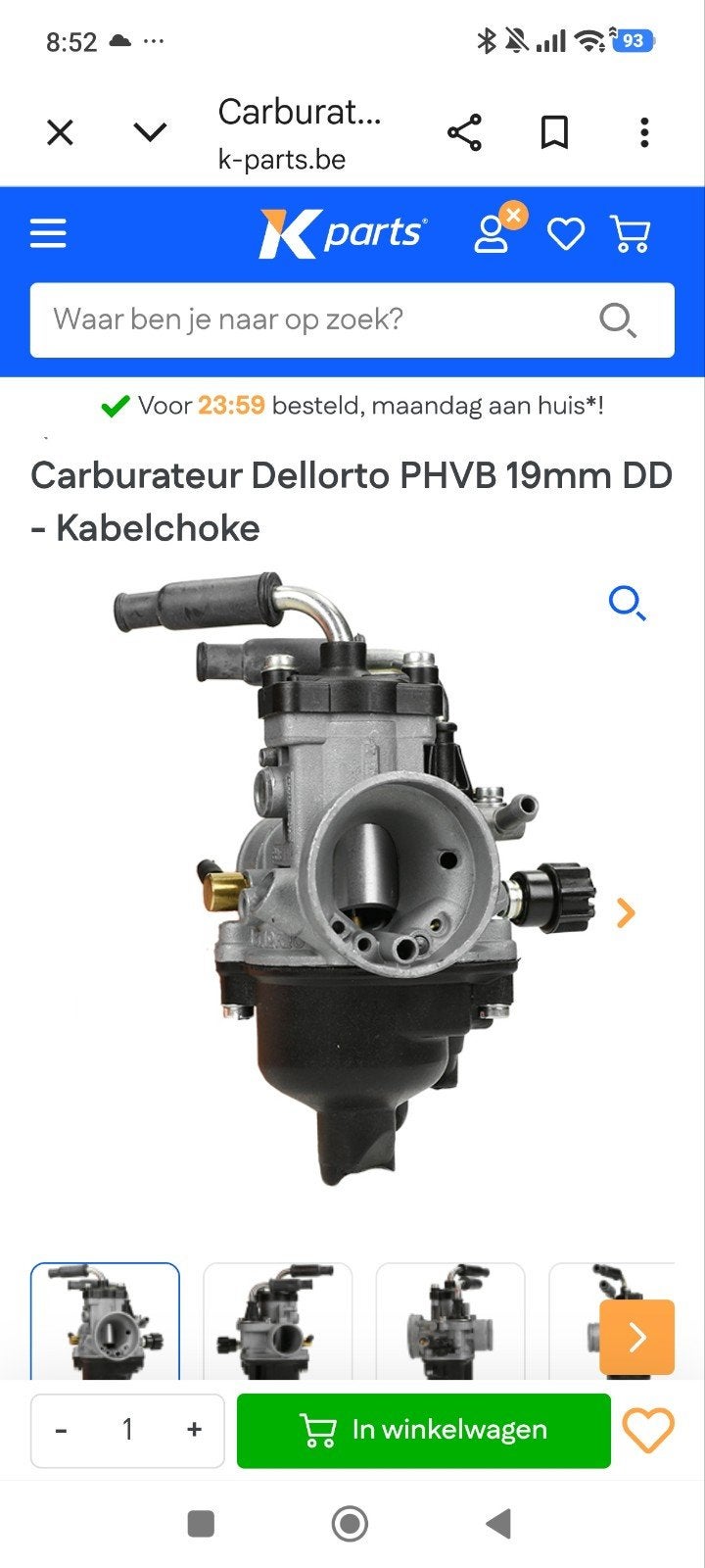 carburateur dellorto  19 d'occasion, Fietsen en Brommers, Brommeronderdelen | Algemeen, Ophalen, Carburateur