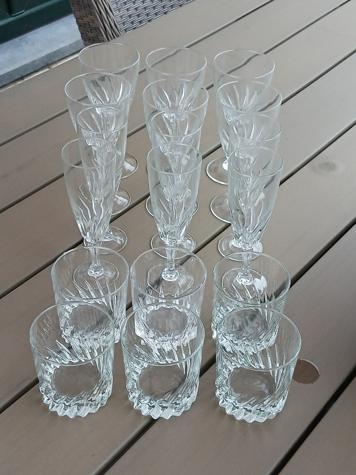 Lot de 18 verres Luminarc modèle Flamenco années 80, Collections, Enlèvement, Utilisé, Autres types