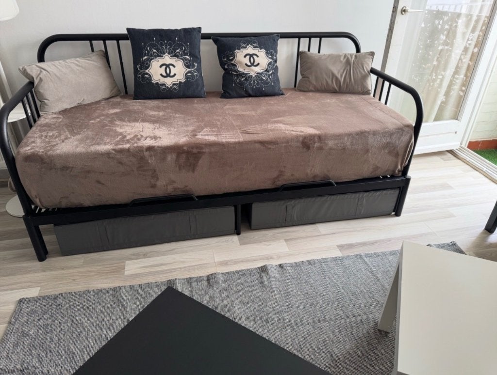 Lit banquette IKEA fyresdal, Comme neuf, Enlèvement, 160 cm, Noir