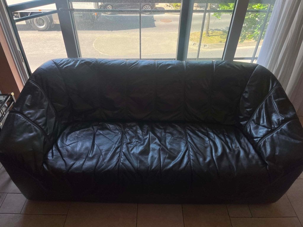 Lederen salon, Ophalen, Gebruikt, Leer, Rechte bank