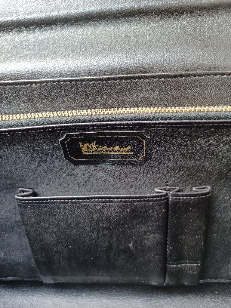 DELVAUX Vintage zwarte tas met logo, Verzenden, Zwart