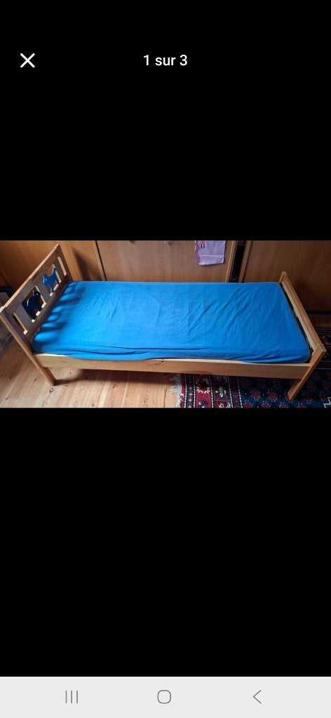 Lit ikea, Une personne, Enlèvement, Utilisé, Bois