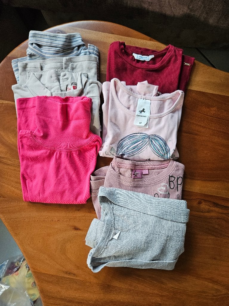 Lot t-shirts longues manches et pull fille taille 92, Kinderen en Baby's, Ophalen, Gebruikt, Meisje, Setje