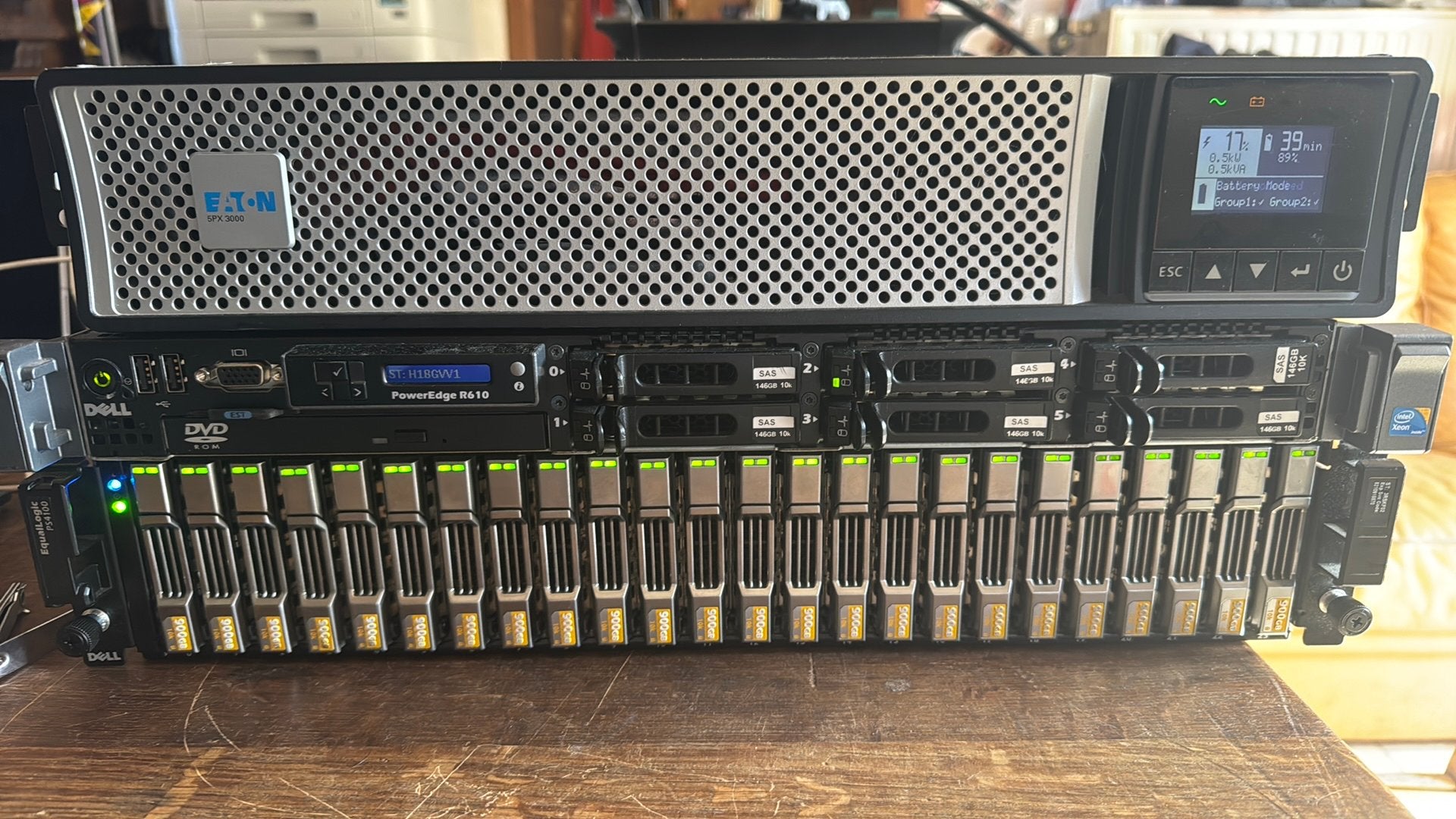 Ensemble Dell serveur stockage 21,6 To onduleur Eaton 3000 W, Informatique & Logiciels, Enlèvement, Comme neuf