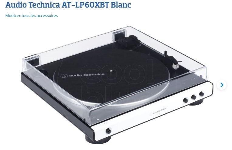 Tourne disque Bluetooth Audio Technica AT-LP60XBT Blanc, TV, Hi-fi & Vidéo, Tourne-disques, Autres marques, Tourne-disque, Enlèvement ou Envoi