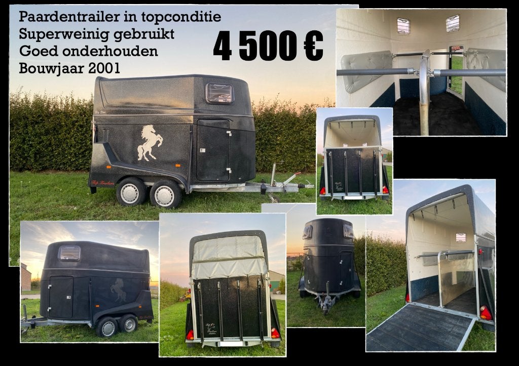 Belle remorque pour 2 chevaux (polyester) - En parfait état, Enlèvement, Comme neuf, Polyester, Remorque 2 chevaux