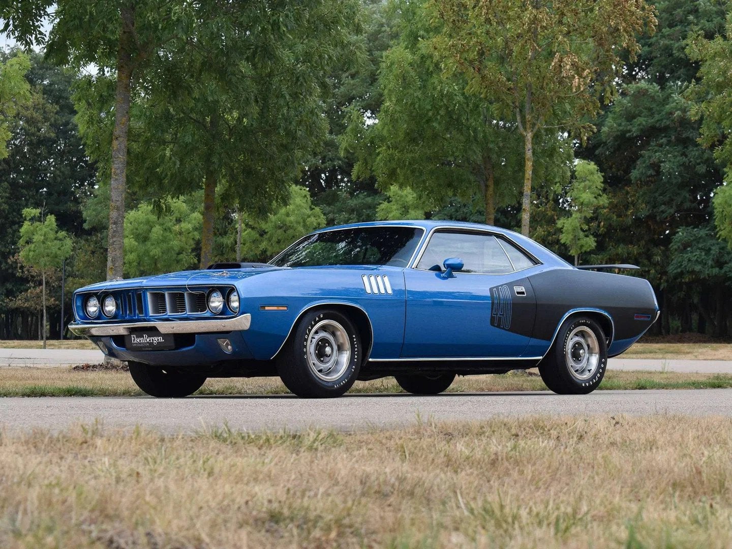Plymouth Cuda 440-6 / B5 True Blue Metallic / Top Condition, 4 zetels, Leder, Blauw, 2 deurs