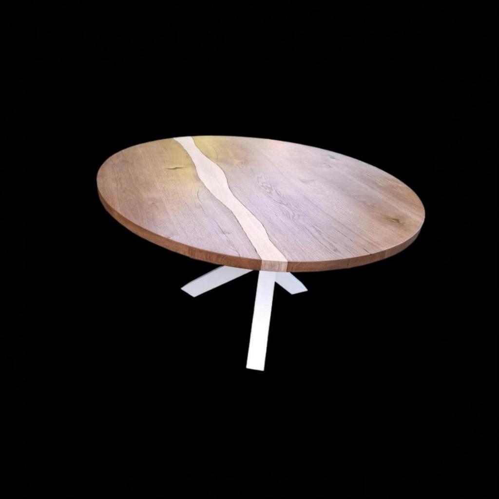 Table ronde en chêne, Neuf, Rond, 100 à 150 cm, Chêne