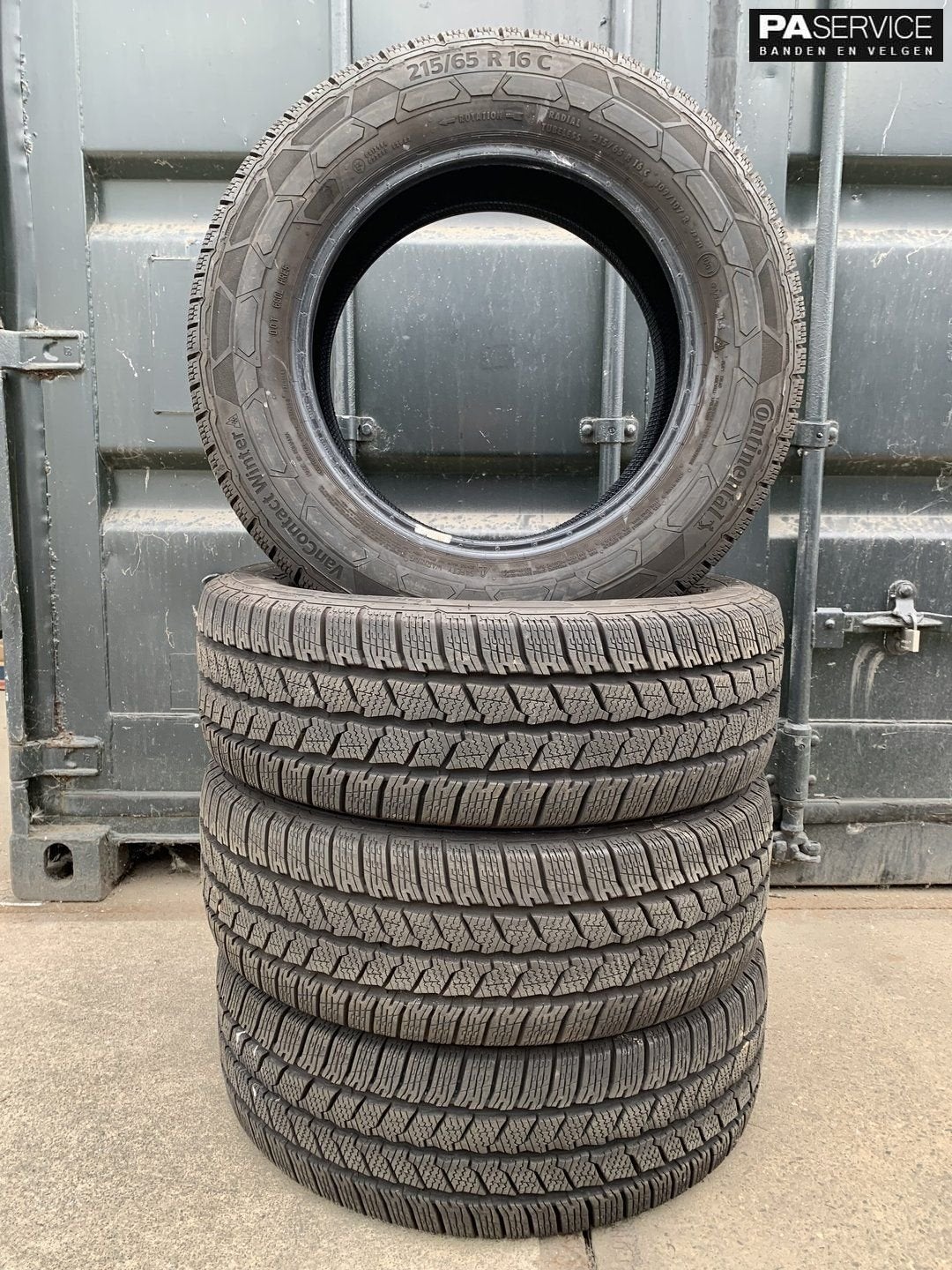 4x Continental Vancontact 215 65 16C winterbanden met 9.5 mm, -, Utilisé, -, Jante(s)
