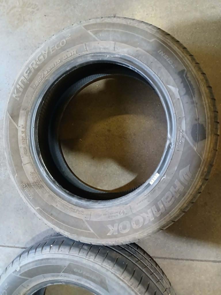2 pneus Hankook 185/65R15 88H montés, Ophalen, Gebruikt, 15 inch, 185 mm