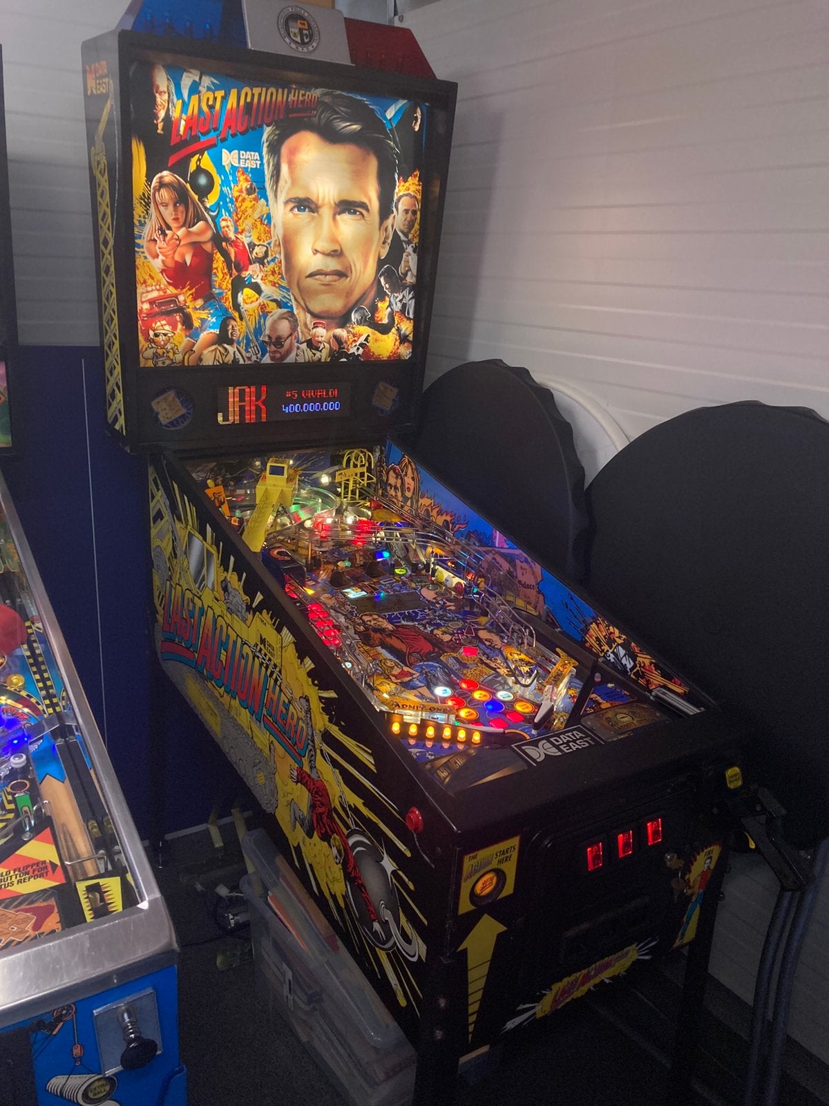 Last action hero flipperkast, Collections, Enlèvement, Comme neuf, Flipper (jeu)
