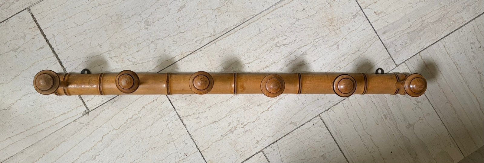 Porte-manteau en bois de style « bambou » - fin 19ème, Ophalen, Gebruikt, Bruin, Hout