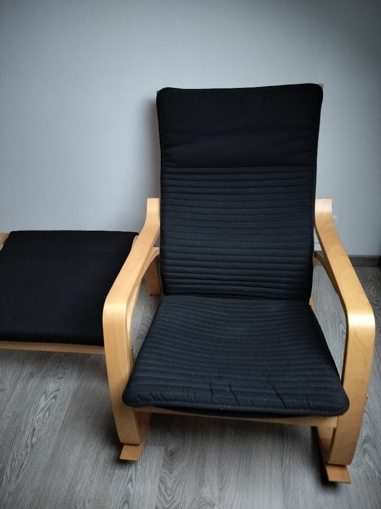 Ikea schommelstoel met voetbank, Enlèvement, Comme neuf, Bois