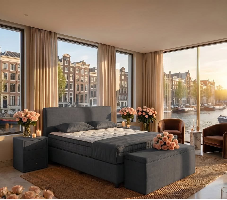 Boxspring Noema met opbergruimte + matras €595, Ophalen, Nieuw