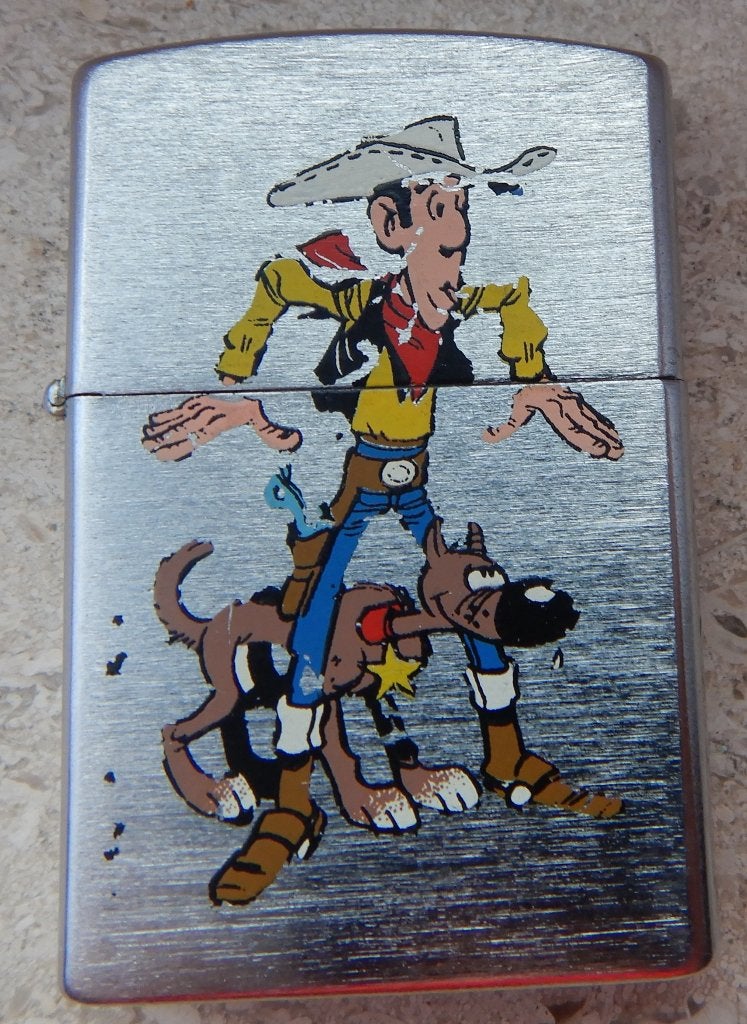 Briquet " LUCKY LUKE " à essence dans son jus., Enlèvement ou Envoi, Briquet