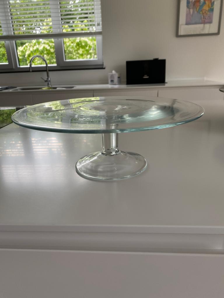Glazen Taartschotel op voet, Ophalen, Overige typen, Overige stijlen, Glas
