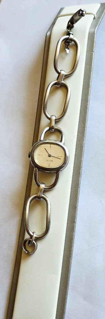 Vintage zilveren polshorloge, Handtassen en Accessoires, Horloges | Dames, Gebruikt, Polshorloge, Overige materialen, Ophalen of Verzenden