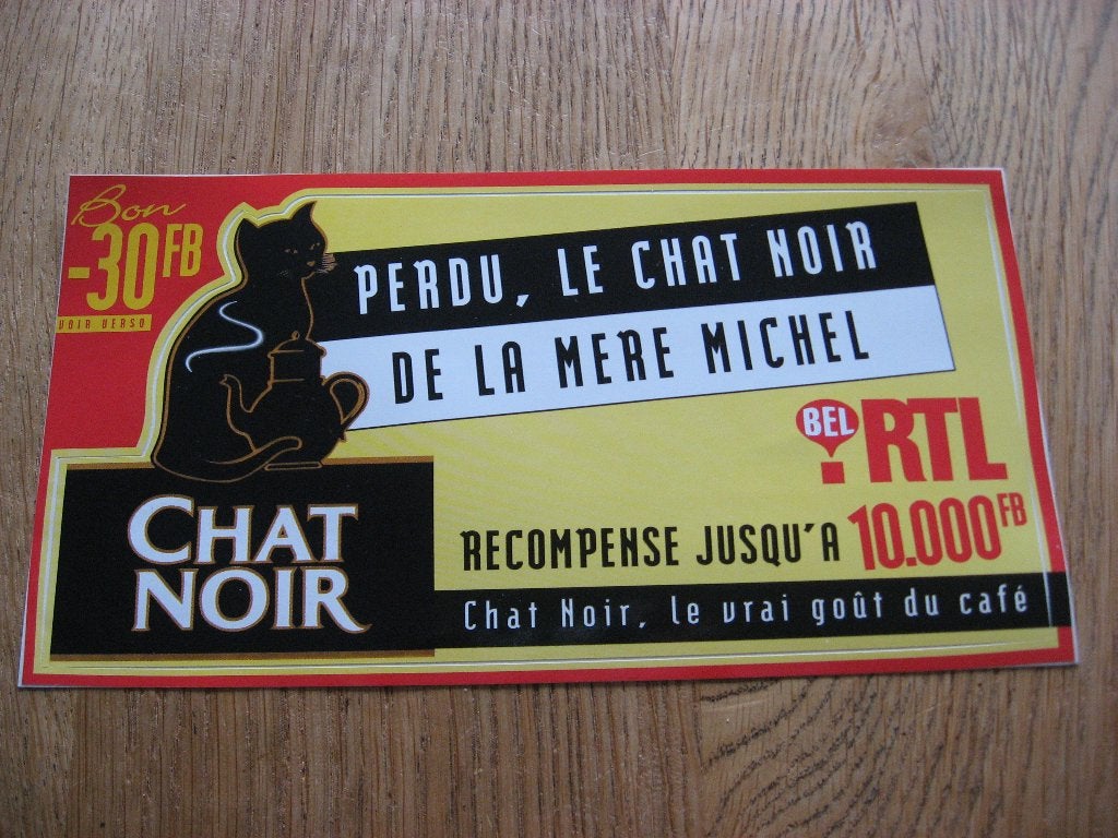 Vintage Sticker de Zwarte Kat 1998 21 x 11 cm, Ophalen of Verzenden, Nieuw, Merk