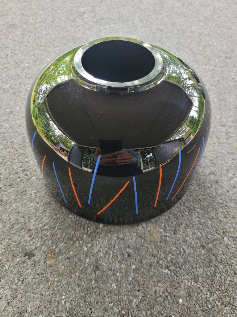 Ikea Black Glass Vase,  mondgeblazen en handbeschilderd, Maison & Meubles, Accessoires pour la Maison | Vases, Fait main, Enlèvement ou Envoi