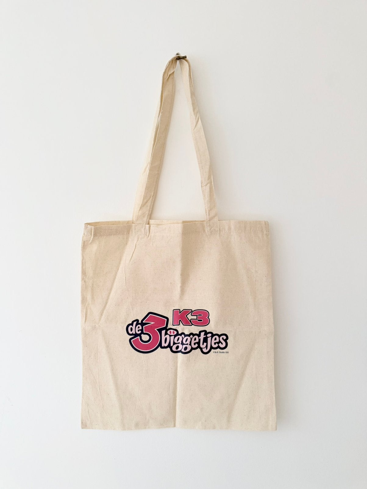 K3 de 3 Biggetjes katoenen tote bag, Ophalen, Nieuw, Beige