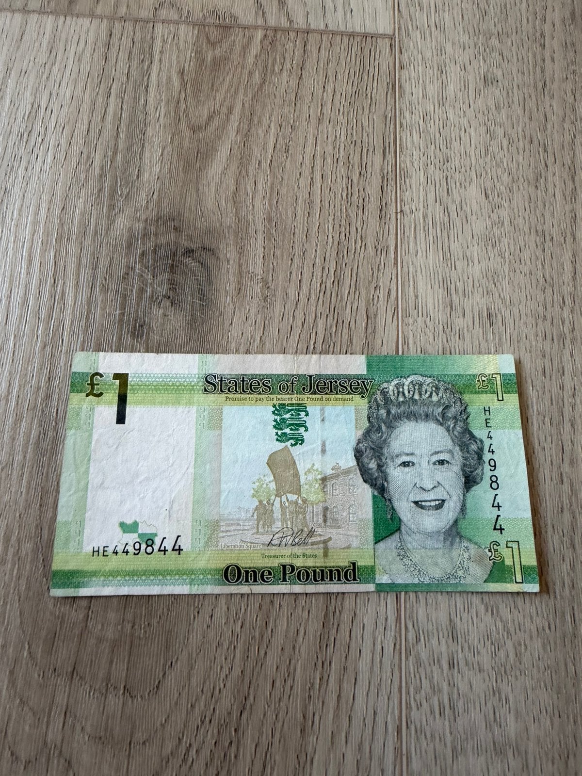 Mooi biljet Jersey 1 pound, Ophalen of Verzenden