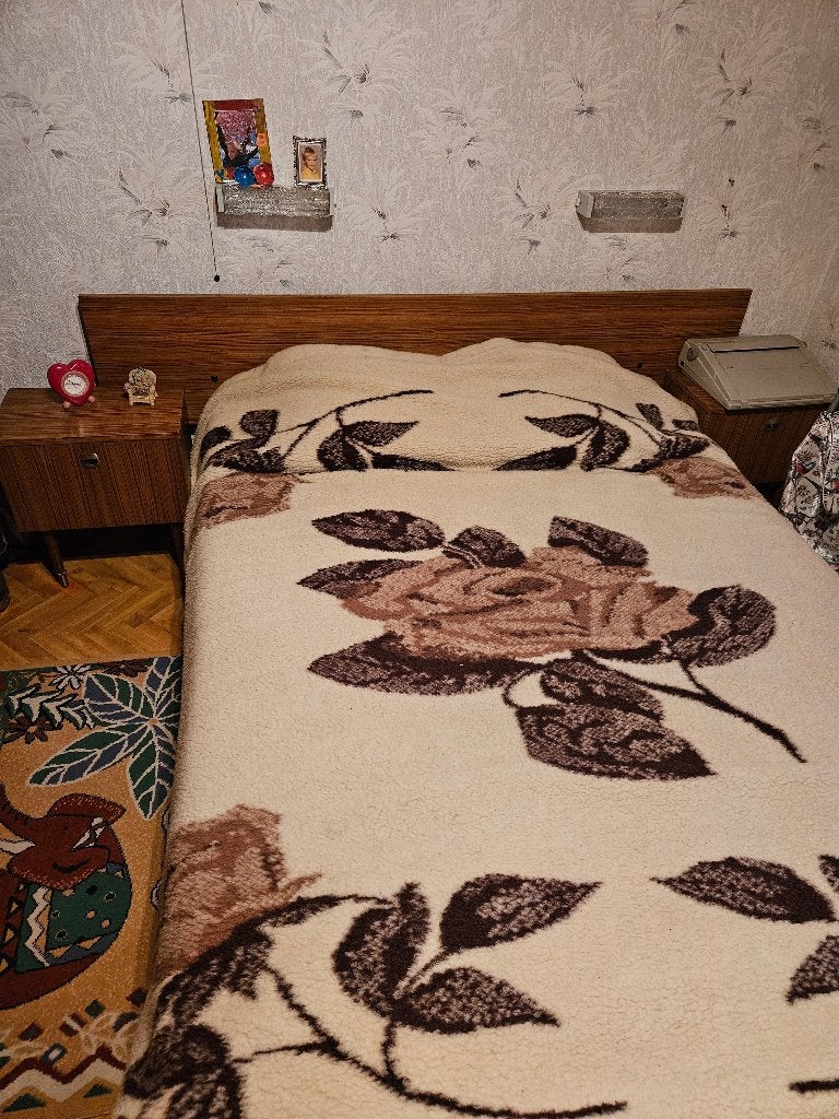Twijfelaar bed met nachtkastjes, Queen size, 140 cm, Brun, Enlèvement