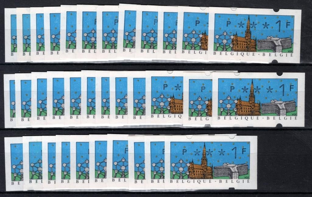 ATM 80 MNH** 1990 - Belgica '90 34 pièces, Enlèvement ou Envoi, Non oblitéré, Neuf