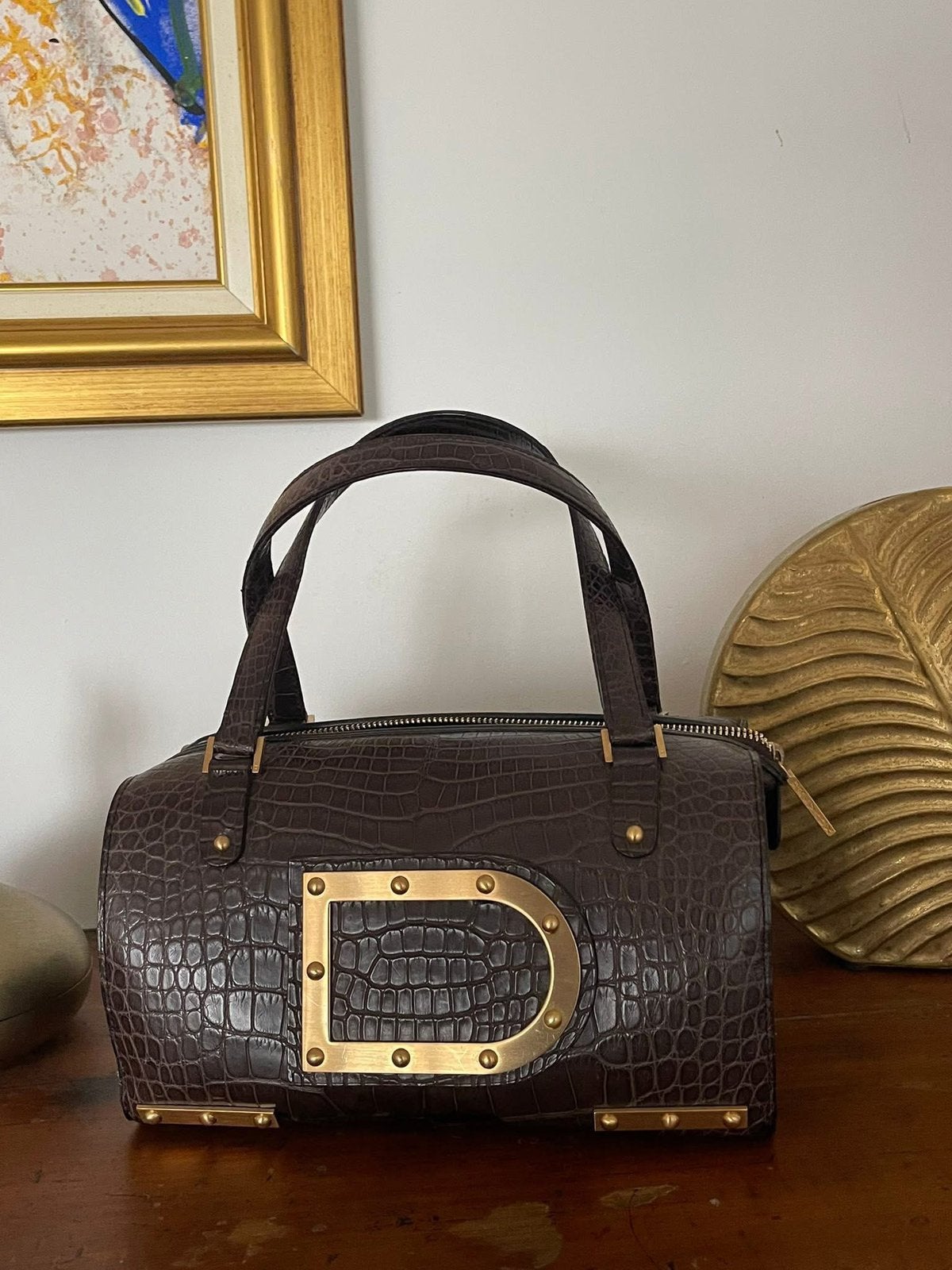 Delvaux "Le Astrid" croco PM, Ophalen, Zo goed als nieuw