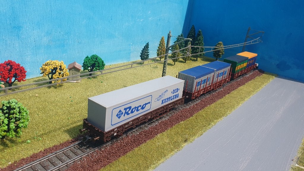 3 wagons porte-conteneurs Roco H0, Enlèvement ou Envoi, Courant alternatif, Comme neuf, Roco