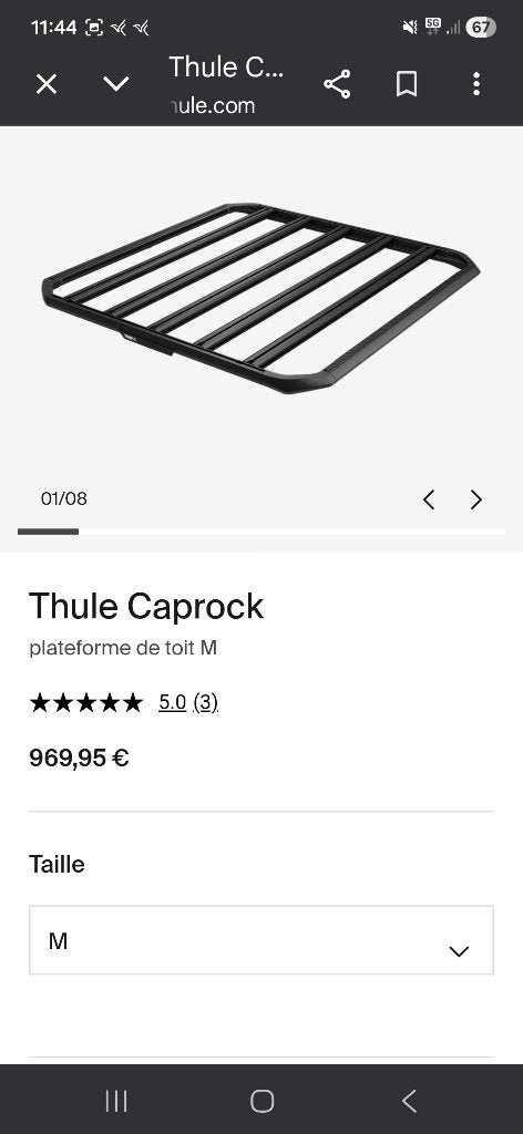 Galerie de toit Thule, Autos : Pièces & Accessoires, Enlèvement, Neuf, Haillon arrière
