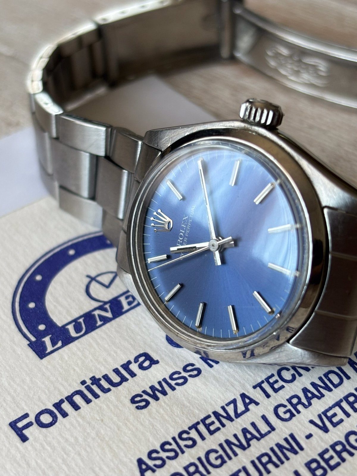 Rolex Lady 31 mm automatique, cadran Sigma bleu., Bijoux, Sacs & Beauté, Montres | Femmes, Enlèvement ou Envoi, Comme neuf, Acier