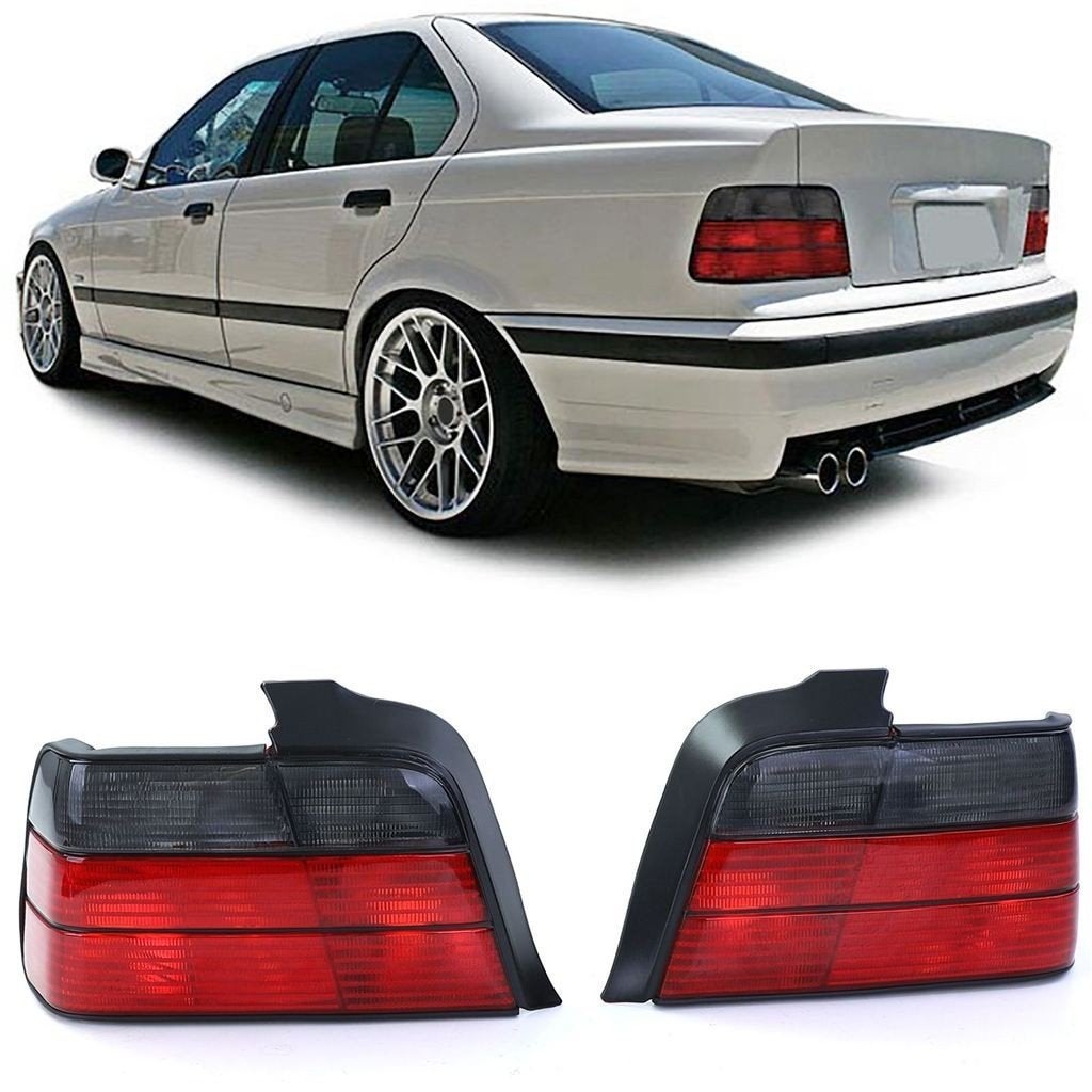 Achterlichten Voor BMW E36 Sedan Rood Zwart, Verzenden